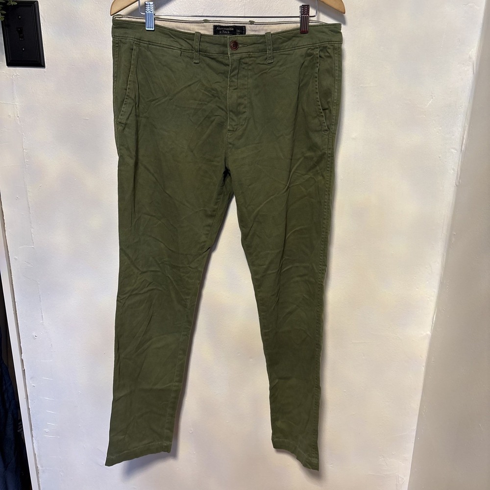 Abercrombie Fitch Pants Mens 34X32 GREENChino Trousers  Preppy Y2K‎